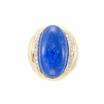 Lot 3 - Gold, Lapis and Diamond Ring