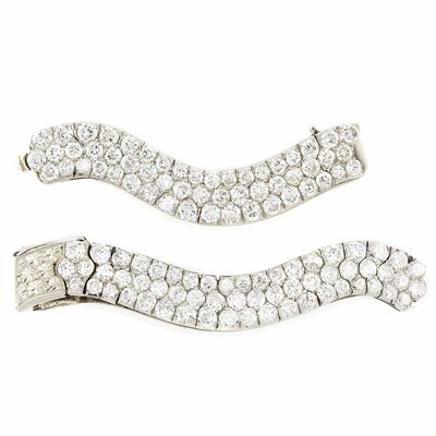 Lot 141 - Pair of Platinum and Diamond Clips