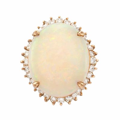 Lot 52 - Gold, Opal and Diamond Ring