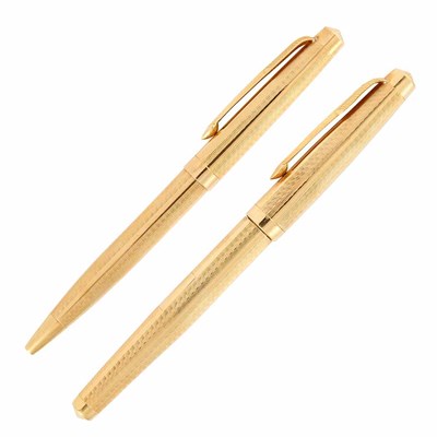 Lot 416 - Two Steel and Gold Overlay Pens