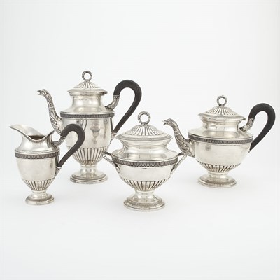 Lot 246 - Continental Silver Tea Service Circa 1900 In...