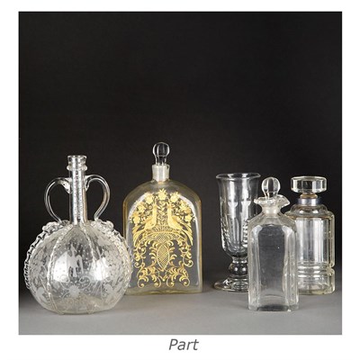 Lot 645 - Group of Ten Glass Table Articles Height 9 1/2...