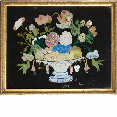 Lot 242A - Victorian Reverse Tinsel Painting on Glass...