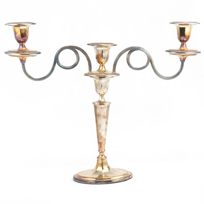 Lot 508 - Pair of Neoclassical Style Silver Plated Three-...