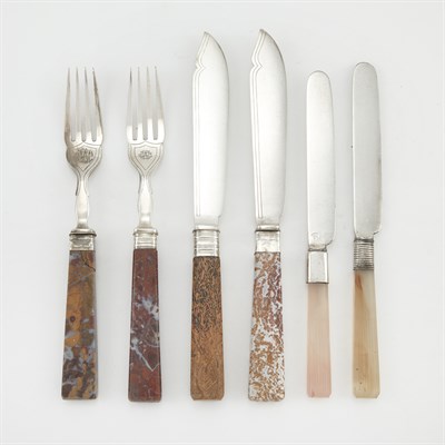 Lot 255 - Group of English Silver and Silver Plate Forks...