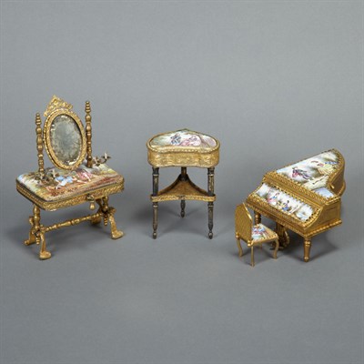 Lot 325 - Group of Four Viennese Gilt-Metal and Enameled...