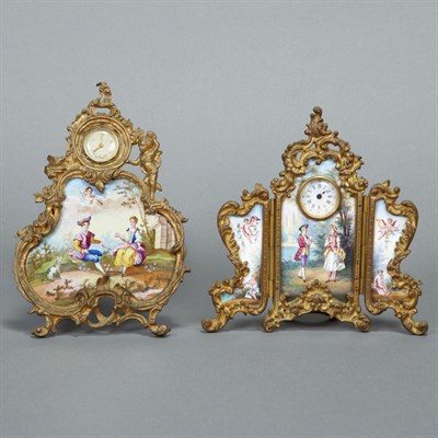 Lot 328 - Two Viennese Gilt-Metal and Enameled Desk...