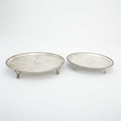 Lot 249 - Two George III Silver Waiters Hester Bateman,...