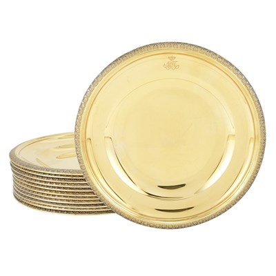 Lot 261 - Set of Twelve French Silver-Gilt Dessert...