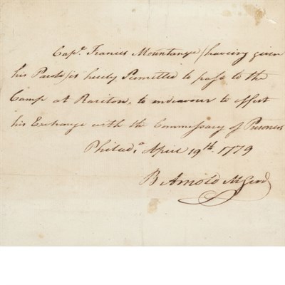 Lot 96 - [AMERICAN REVOLUTION] ARNOLD, BENEDICT....