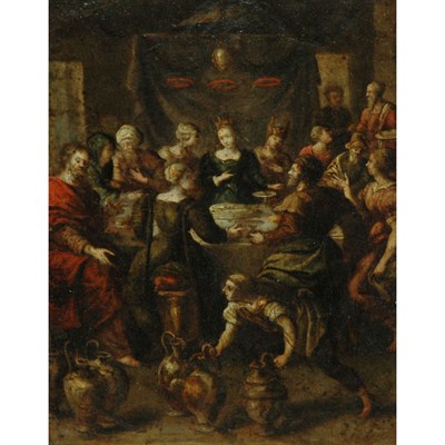 Lot 7 - Flemish School 17th Century The Wedding at...