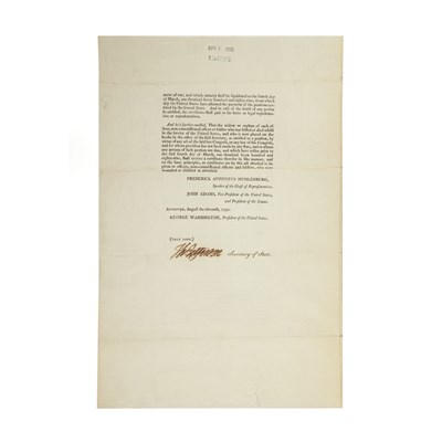 Lot 172 - JEFFERSON, THOMAS. Document signed as...