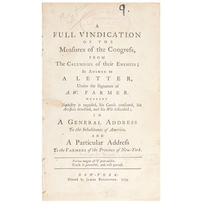 Lot 87 - [HAMILTON, ALEXANDER] A Full Vindication of...