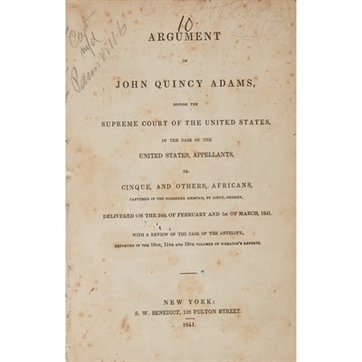 Lot 42 - [AMISTAD] Argument of Roger S. Baldwin, of New...
