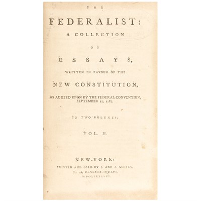 Lot 152 - [HAMILTON, ALEXANDER, MADISON, JAMES and JAY,...