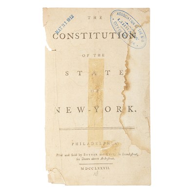 Lot 91 - [NEW YORK] The Constitution of the State of...