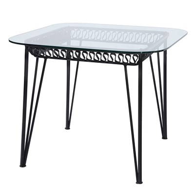 Lot 314 - Black Painted Metal and Glass Top Center Table...