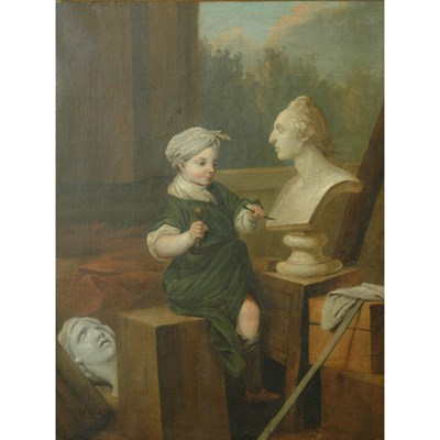 Lot 41 - After Carle Van Loo Allegory of Sculpture Oil...