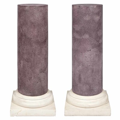 Lot 403 - Pair of Faux Porphyry Pedestals Each of...