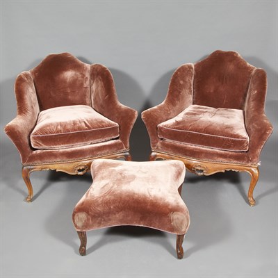 Lot 307 - Pair of Italian Rococo Style Walnut...