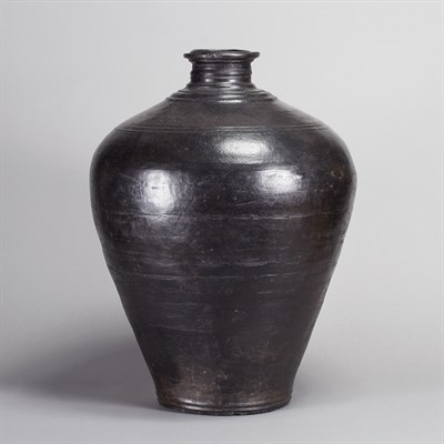 Lot 619 - Chinese Style Black Glazed Pottery Vase Height...