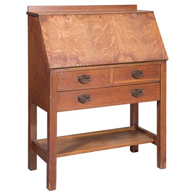 Lot 356 - Gustav Stickley Arts & Crafts Oak Slant Front...