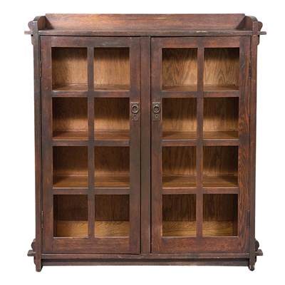Lot 359 - Gustav Stickley Arts & Crafts Oak Sixteen-Pane...