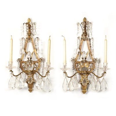 Lot 159 - Pair of Gilt-Bronze and Rock Crystal Mounted...