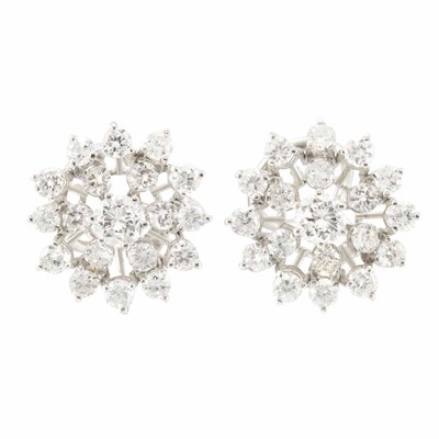 Lot 207 - Pair of White Gold and Diamond Earrings