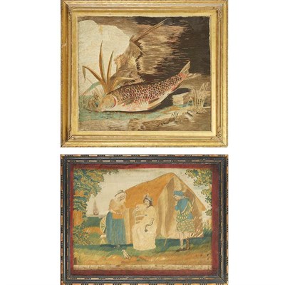 Lot 306 - Victorian Embroidered Woolwork Picture...