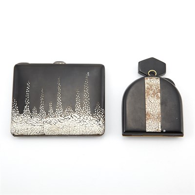 Lot 264 - French Art Deco Silver and Eggshell Lacquered...