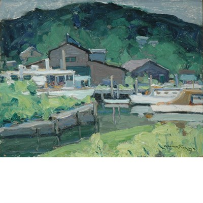 Lot 23 - Walter Farndon American, 1876-1964 Boats at...