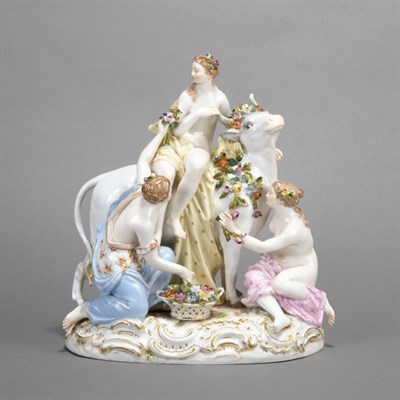 Lot 503 - Meissen Porcelain Figural Group of Europa and...