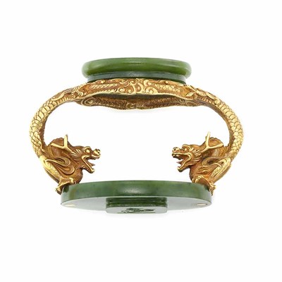 Lot 430 - Asian Gold and Nephrite Seal