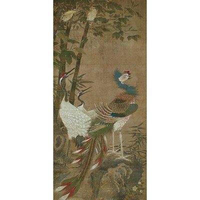 Lot 61 - Chinese School 18th Century Phoenix, crane,...