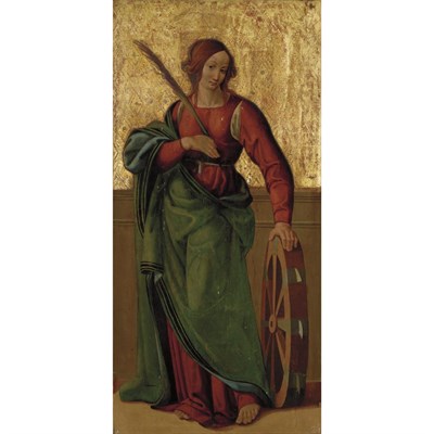 Lot 5 - Florentine School Circa 1500 Saint Catherine...
