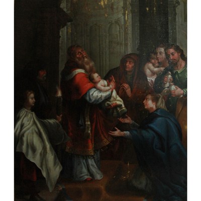 Lot 10 - French School 17th Century The Presentation in...