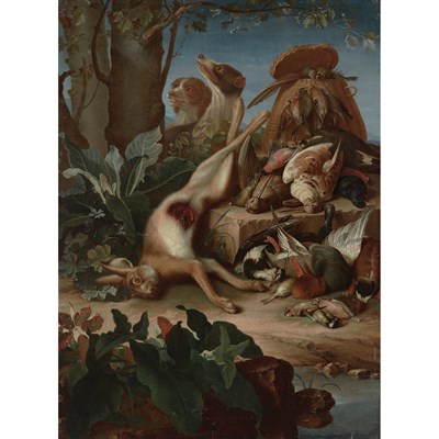 Lot 45 - French School 17th Century Felled Hare,...
