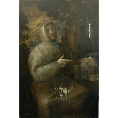 Lot 79 - Italian School 17th Century Saint Francis Oil...
