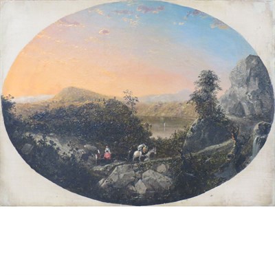Lot 61 - French School 19th Century Travelers Crossing...