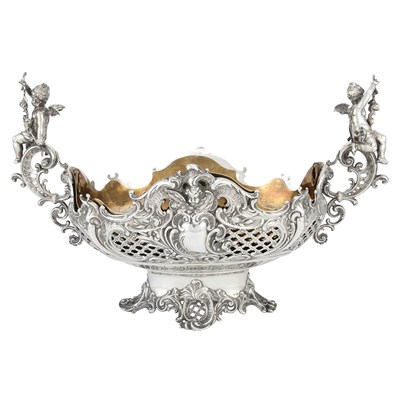 Lot 283 - German Silver Centerpiece Circa 1890 Of oval...