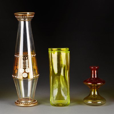 Lot 420 - Group of Three Mid Century Modern Glass Vases...