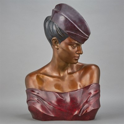 Lot 490 - Art Deco Style Patinated and Cold Painted...