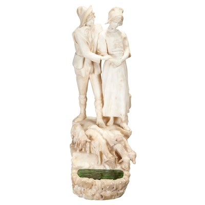 Lot 293 - Continental Alabaster Figural Lamp M. Baroni,...