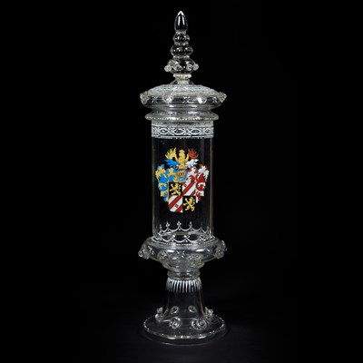 Lot 377 - German Enameled Glass Pokal Late 19th/early...