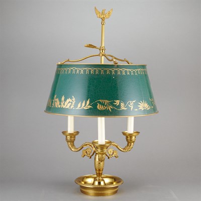 Lot 191 - Empire Style Gilt-Brass Three-Light Bouillotte...