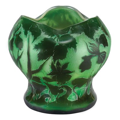 Lot 393 - French Art Nouveau Acid Etched and Enameled...