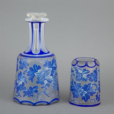 Lot 390 - Bohemian Style Triple Overlay Glass Tumble-Up...