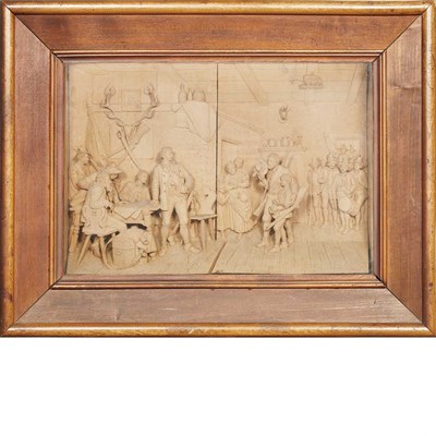 Lot 186 - Austrian Carved Fruitwood High Relief Figural...