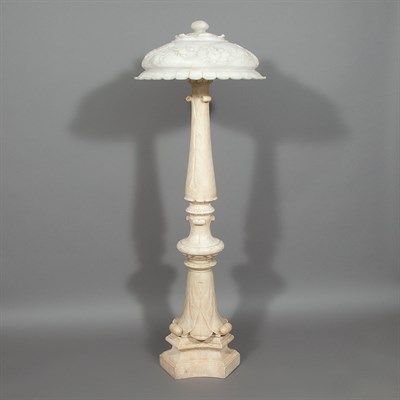 Lot 149 - Carved Alabaster Floor Lamp Second quarter of...